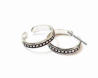Handmade Silver 925 Toe rings/Thumb Ring/Finger rings/Antique Look Toe rings/Toe rings 1 Pair/Gift for her.