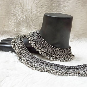 Bollywood Ghungharu (bells) anklets pairs, traditional Payal, oxidised anklets.