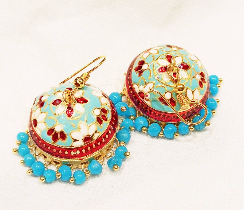 Trendy Enamel Jhumka EarringsTraditional Meenakari Indian jhumkaHandmade Jhumka Earrings.