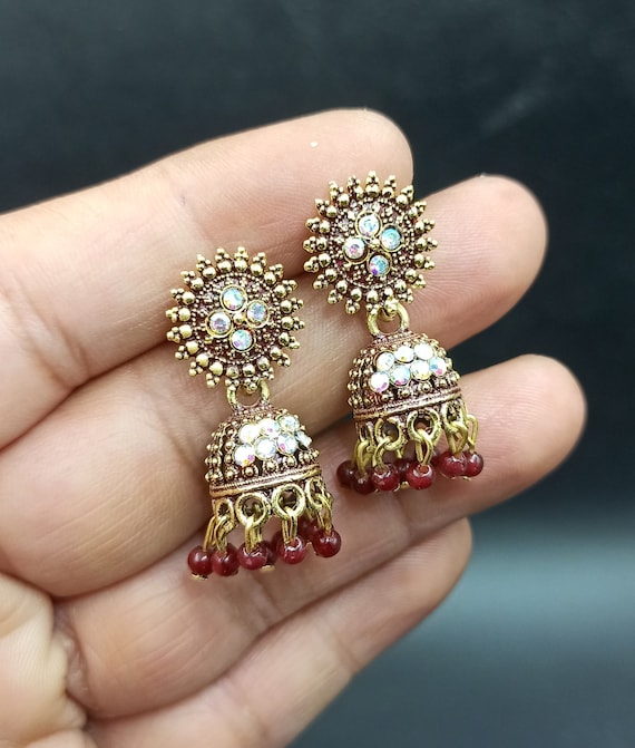 Mini Jhumki Fashion Earrings Small Earrings for Everyday Wear Traditional Earrings for Women Light Weight Earrings Jhumka Gifts for Her Etsy UK