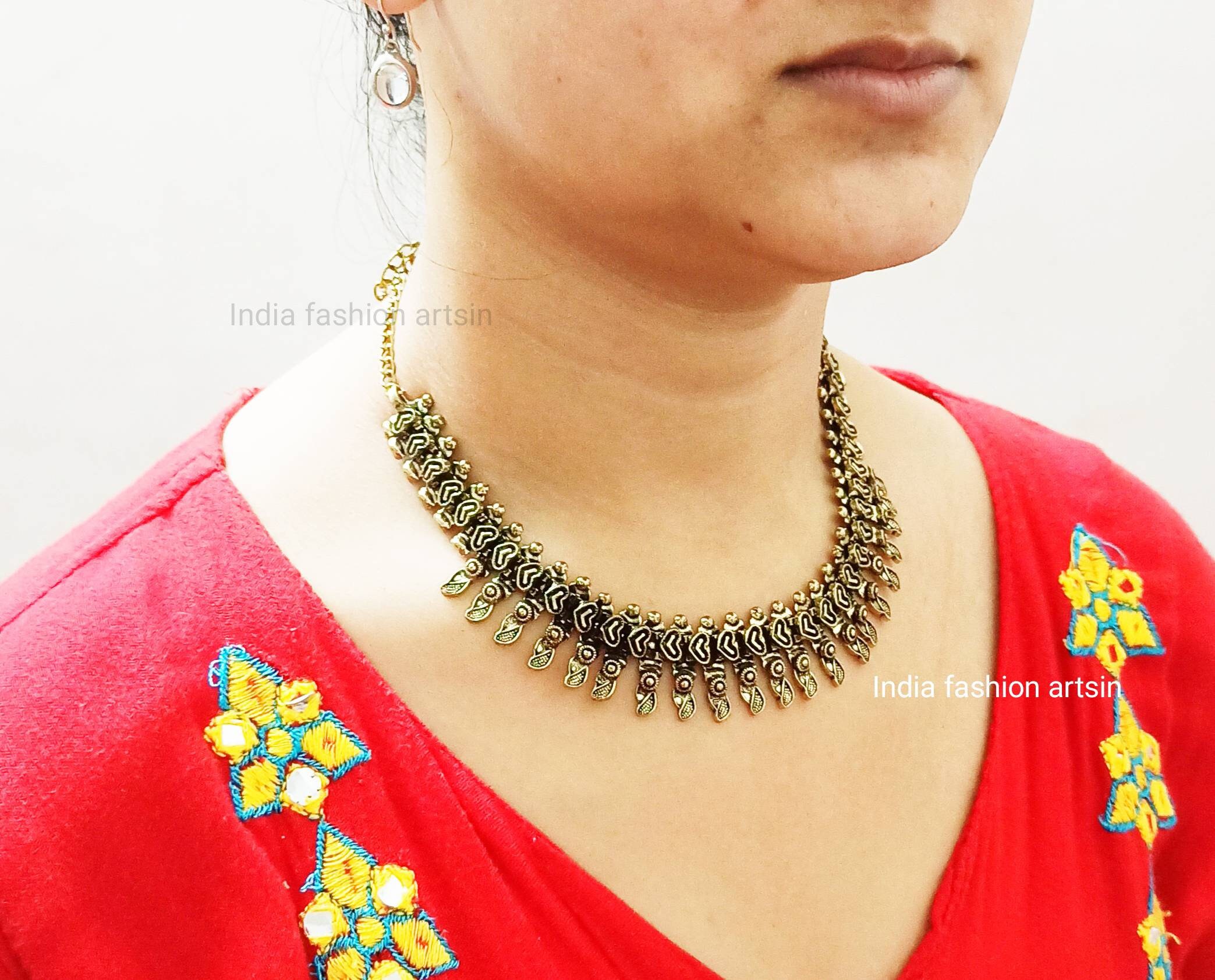 Trendy Antique Golden Necklace/ethnic Necklace/tribal Etsy UK