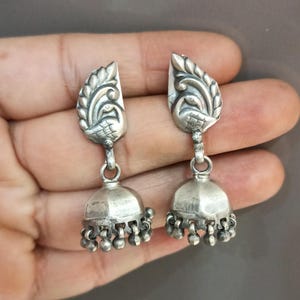 Sterling Silver 925 Jhumka/Indian Jhumka Traditional 925 Silver Earrings/Traditional Indian Handmade Earrings/Silver 925 Jhumki for women
