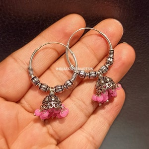 Best gift Latest Indian Jhumki Earring Handmade Jhumka Ethnic Earring for women Chandbali Jhumki Earring Gifts for her Tribal Earring hoops