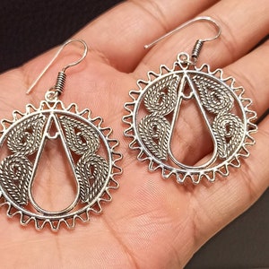 Pendientes colgantes étnicos oxidados, pendientes ligeros, pendientes de uso regular,