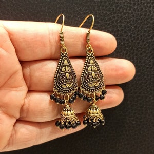 Indian Traditional Golden Copper Chandbali Earrings/Bohemian Earrings/Handmade Earrings.