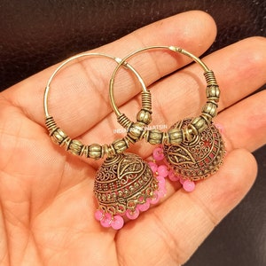 Best gift Latest Indian Jhumki Earring Handmade Jhumka Ethnic Earring for women Chandbali Jhumki Earring Gifts for her Tribal Earring hoops