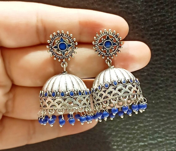 Blue on sale traditional earrings