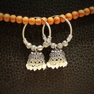 Oxidized jhumka/Trendy Indian Jhumki Earrings/Handmade Jhumka/Ethnic Chandbali Jhumki Earrings.