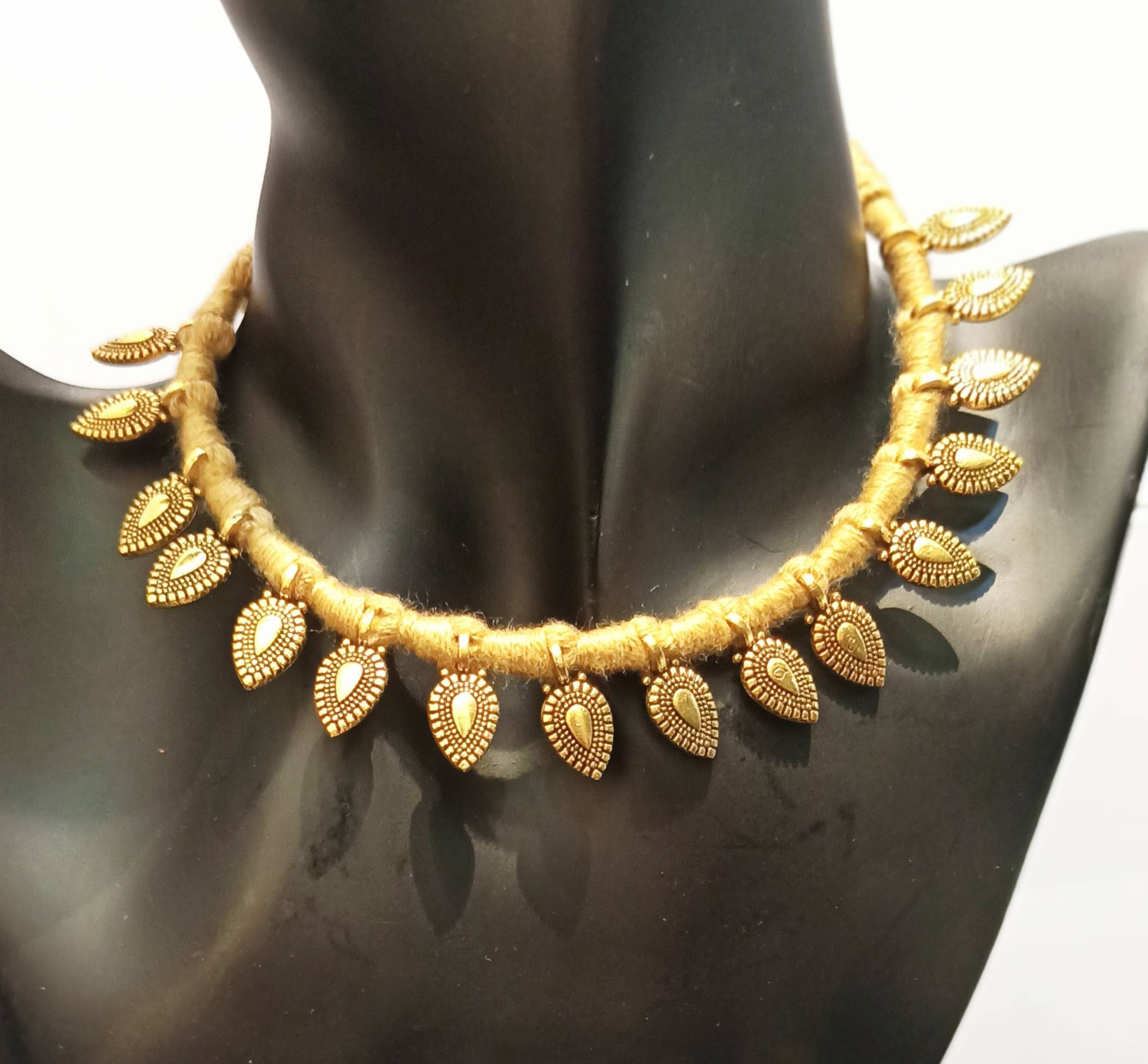 Thread Oxidized Necklace Golden 