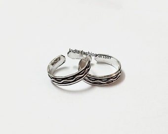 Handmade Silver 925 Toe rings/Finger rings/Thumb Ring/Antique Look Toe rings/Toe rings 1 Pair/Gift for her.