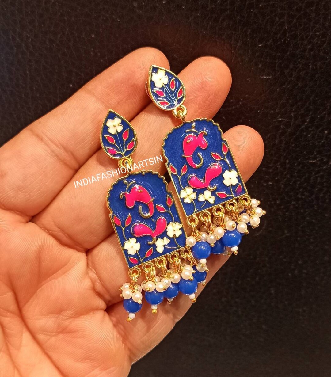 Latest Indian JewelrySouth Indian JewelryPure silver Big Studs India   Nihira
