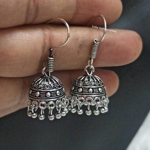 Oxidized Jhumka Earrings: Handmade Ethnic Indian Jhumki