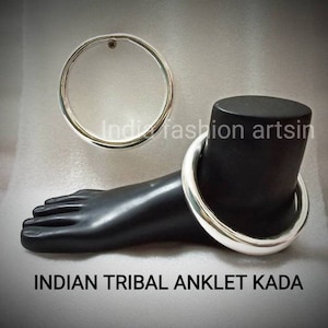Indian Feet Bracelet Pair,Silver Plated Brass Feet Bracelet,Handmade Traditional Ankle Bracelet,Hansli Rajasthani Anklet Kada