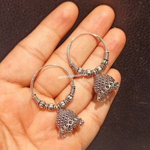 Beste cadeau Nieuwste Indiase Jhumki-oorbel Handgemaakte Jhumka etnische oorbel voor vrouwen Chandbali Jhumki-oorbel Cadeaus voor haar Tribal oorbel hoepels