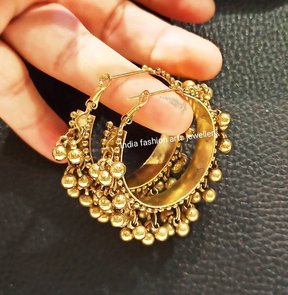 Empress Royalty Antique Gold Chandbali Earrings