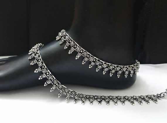 Oxidized Anklets Feet Bracelet, Ankle Chain, Traditional Indian