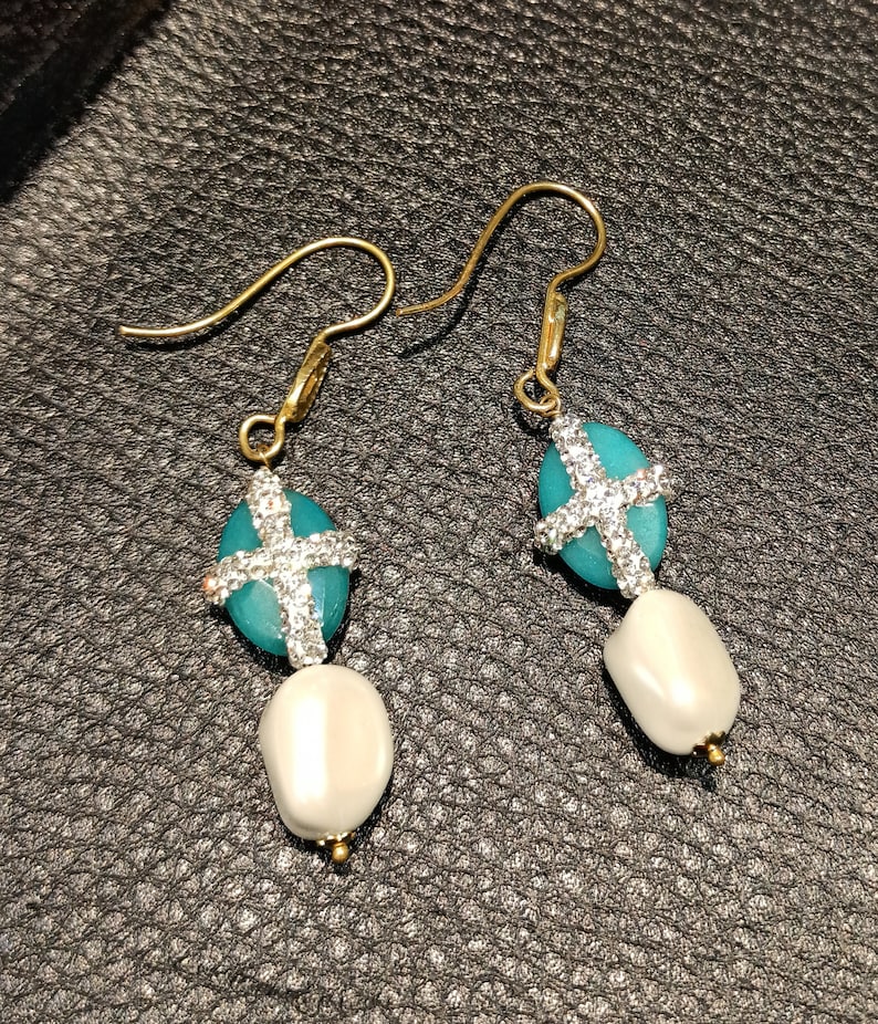 ethnic coated mother of pearl necklace set Handmade beads necklace. Sea green necklace