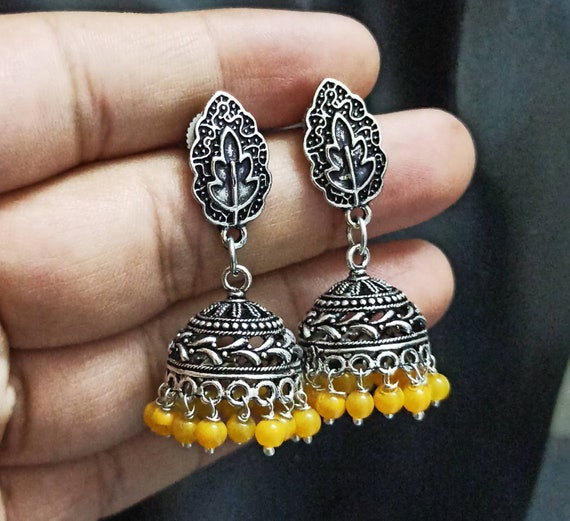 Golden Oxidised Jhumka | Moner Moto - মনের মতো