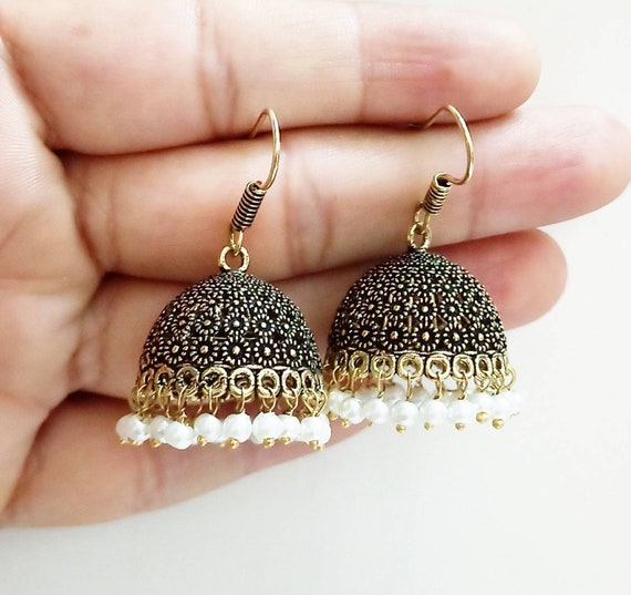Copper jhumka deals earrings