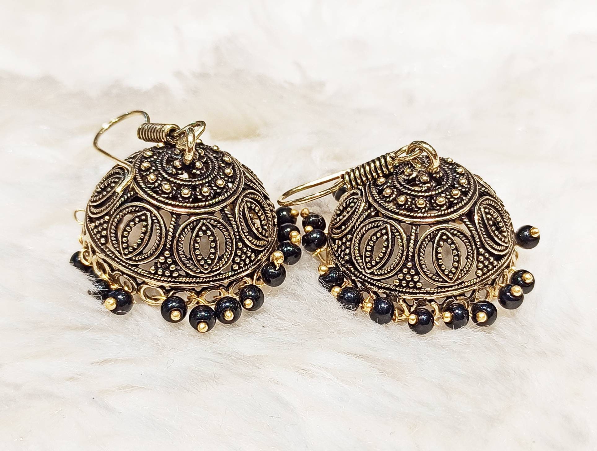 Bohemian Copper Golden Small Jhumkas Earrings/Oxidized Etsy