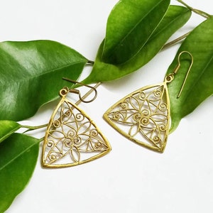 Trendy Filigree Brass Earrings/Jaipuri Earrings/Boho Earrings/Golden Earrings