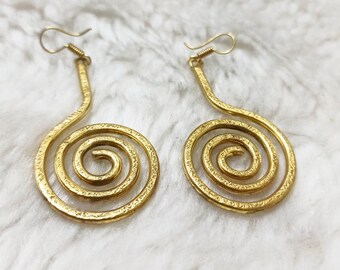 Handmade Boho Brass Earrings/Ethnic Earrings/Handmade Earrings/ Golden Earrings