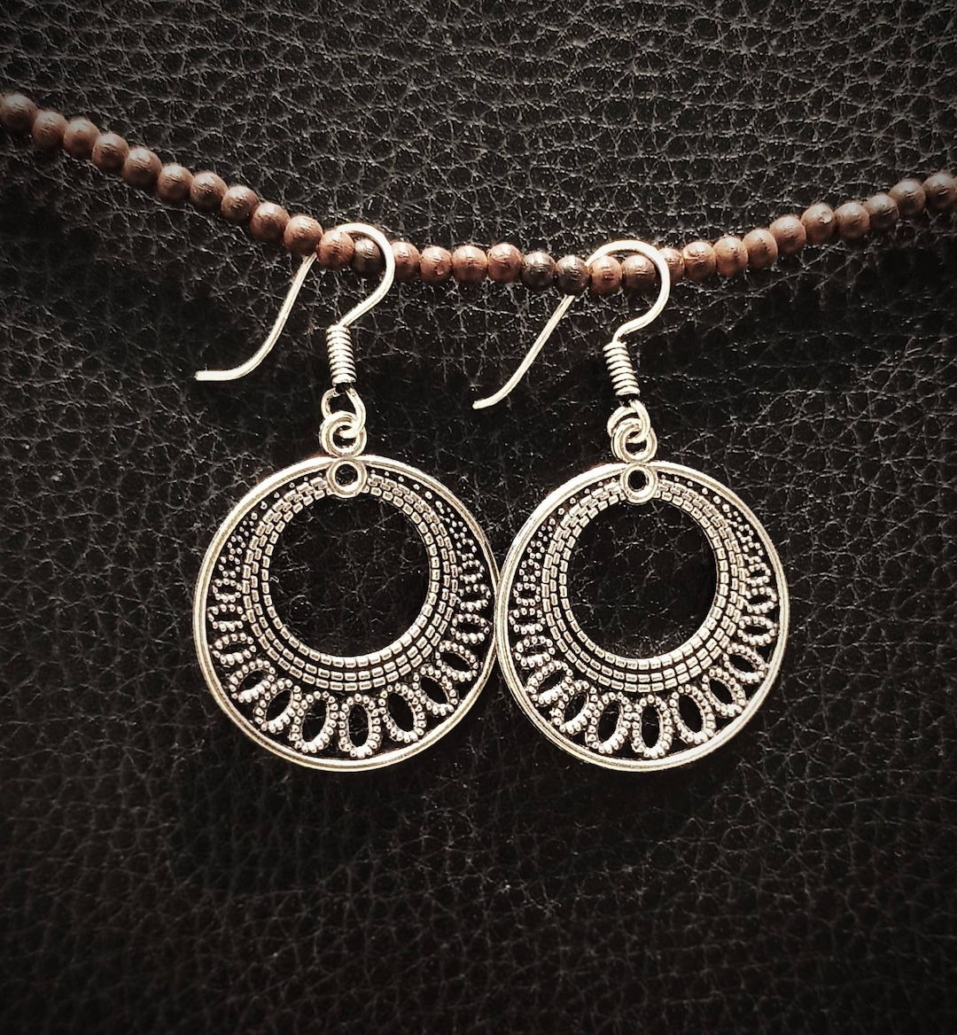 Oxidized Silver Plated Earrings, Ethnic Indian Dangler Style - Etsy