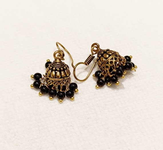 Black colour jhumkas outlet