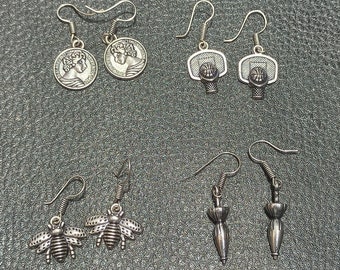 Oxidized 4 Earrings , Small Hanging Traditional Earrings, Light weight Earrings