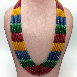 Handmade Multicolored 7 Layer Beaded Necklace
