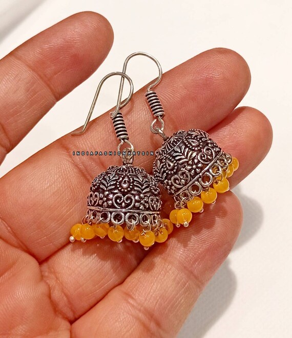 Oxidized jhumka jhumka Earrings Tribal Jhumka Handmade Silver Plated Jhumka Earrings Earrings for women Gifts for her Ethnic Earrings