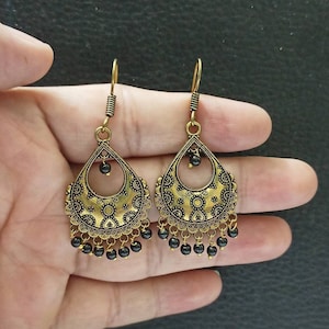 Tribal Earrings/Handmade Earrings/Earrings Chandbali Earrings for women/Antique  Earrings/Golden Copper Earrings