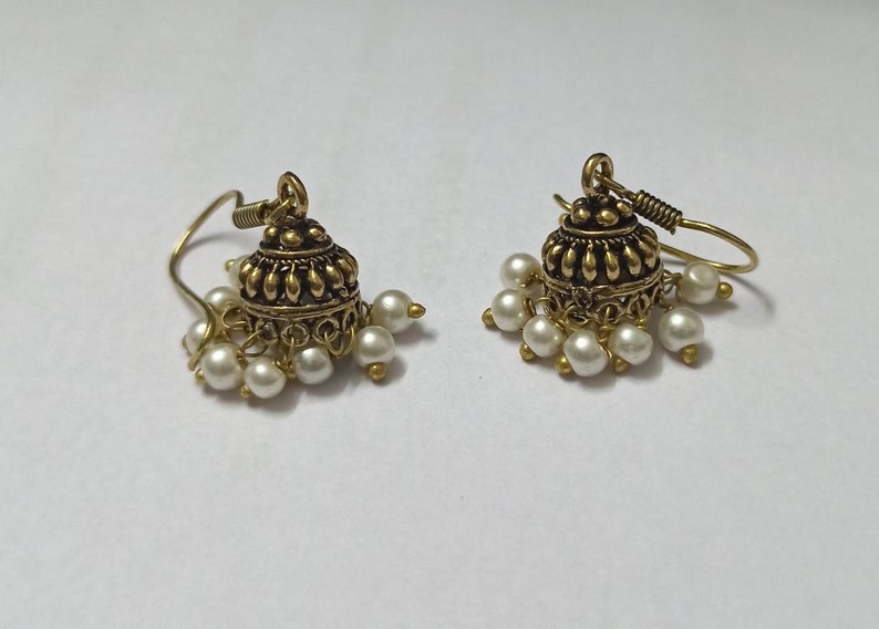 Boho Small Jhumkas Earrings,Oxidized Golden Jhumkas,Traditional Regular wear Earrings