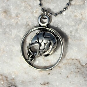 Skull Necklace / Custom Design Gothic Death&#39;s Head / Handmade Silver Men Jewelry / Undead / Zombie Walker Voodoo Gift for Him Christmas Gift