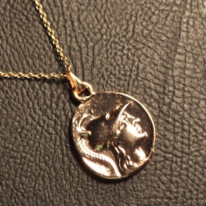 Ares God of War Silhouette Locket Necklace in Gold and Silver, Ancient Greek Mythology Jewelry, Statement Piece, Handcrafted, Gift for Her