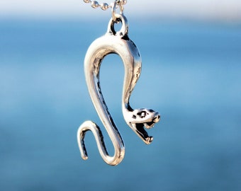 Silver Snake Necklace Gothic Halloween Jewelry Slytherin Harry Potter Retro Temperament Serpent Pendant Unisex Jewellery Wild Animal Viking