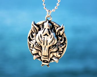 Geralt of Rivia's Power Sign Witcher Medallion Silver Men's Tiger Necklace Eye of the Tiger Jewelry Head Gift for Him Halloween Accessory