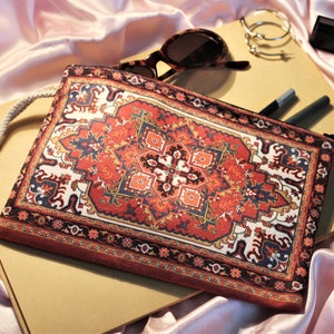 Diseño étnico Cartera Moneda Bolsa Bolsa de regalo Embalaje Bolsa cosmética Llavero Cremallera Clutch hecho a mano Alfombra Boho Tribal Hippie Unisex