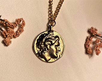 Alexander the Great Medallion Ancient Greek Coin Necklace Tetradrachm of Lysimachos King of Thrace Son of Zeus Horned Goddess Christmas Gift