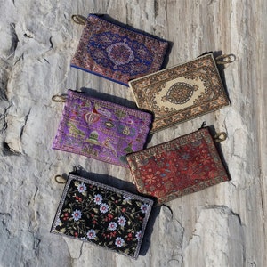 Billetera étnica / Monedero de monedas / Billetera única para mujeres / Clutch con cremallera / Bolso con clase hecho a mano / Estilo Boho / Tribal Gypsy Hippie Boho