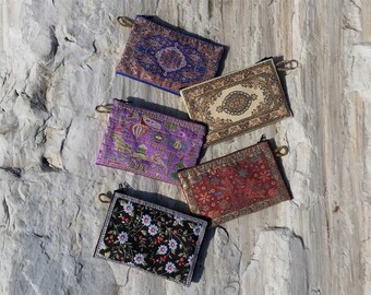 Ethnic Wallet / Coin Purse / Unique Women's Wallet / Zippered Clutch / Handmade Classy Handbag / Boho Style / Tribal Gypsy Hippie Bohemian
