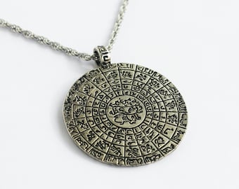 Hindu Necklace / Dharmachakra / Boho Style / Silver Medallion / Ethnic Jewellery /