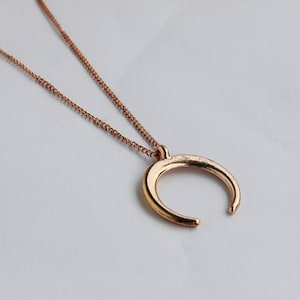 Crescent Moon Necklace / Crescent Moon / Upside Down Moon / Half Moon Necklace / Mother Father Gift