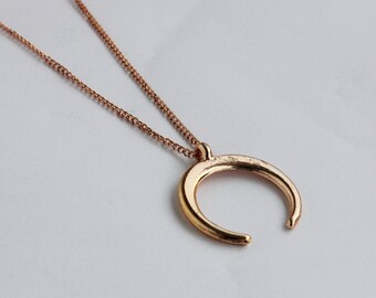 Crescent Moon Necklace / Crescent Moon / Upside Down Moon / Half Moon Necklace / Mother Father Gift