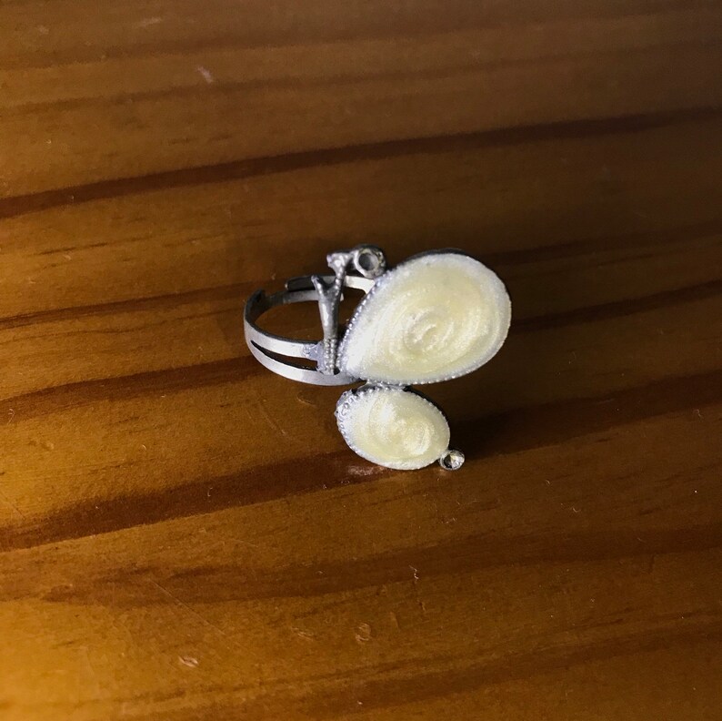 Pearl Ring Brass Adjustable Ring Vintage Ring