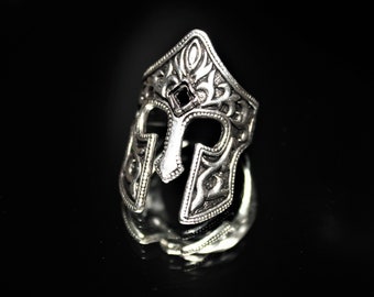Warrior Helmet Men's Ring / Ottoman / Viking / Handmade Silver Men Jewelry / Spartan Gladiator Centurion Knight Jewelry Gift for Him