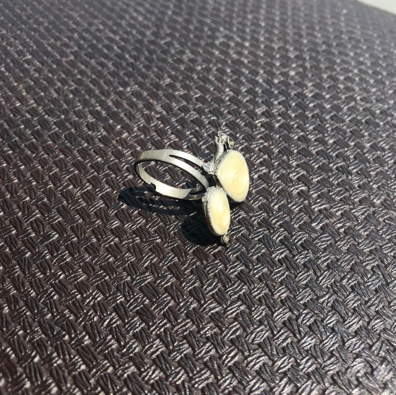 Pearl Ring Brass Adjustable Ring Vintage Ring