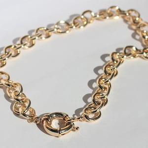 Chunky Chain Necklace Gold Silver choker thick big rolo layering closure minimalist Large link chain Statement Vintage Jewelry Hip Hop