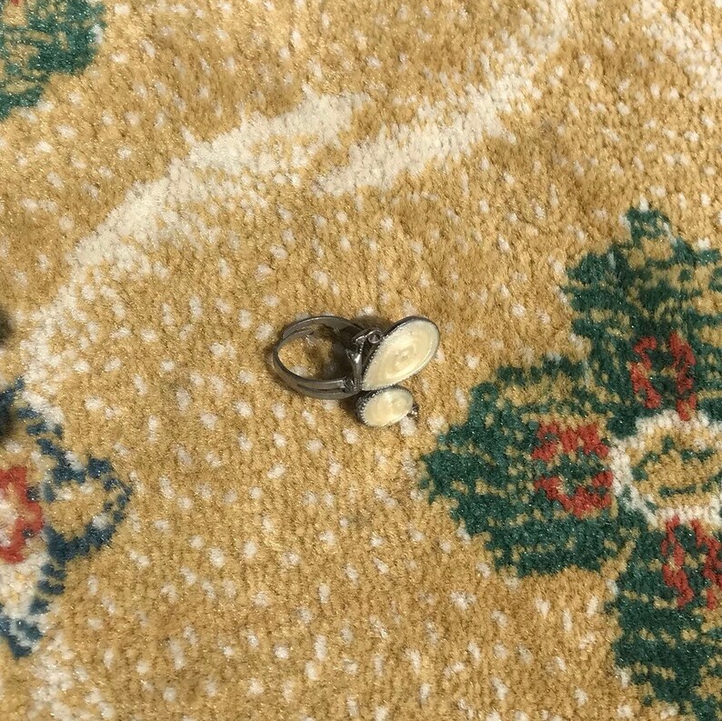 Pearl Ring Brass Adjustable Ring Vintage Ring