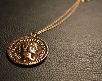 Marcus Aurelius Medallion / Ancient Rome / Vintage Necklace / Philosopher/